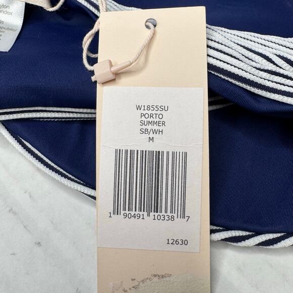 Eberjey Porto Bandeau Bikini Top - Blue White Stripe NWT Size Medium - Picture 4 of 7